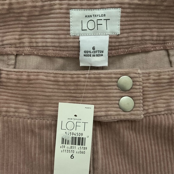 NWT Loft Pink Pleated Corduroy Skirt Size 6 - Picture 3 of 6